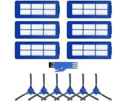 Vervangende accessoires geschikt voor Eufy RoboVac 11S Max, 15C Max, 30C Max, G10 G20 G30 Hybrid stofzuiger onderdelen, 6 Hepa filters, 6 zijborstels