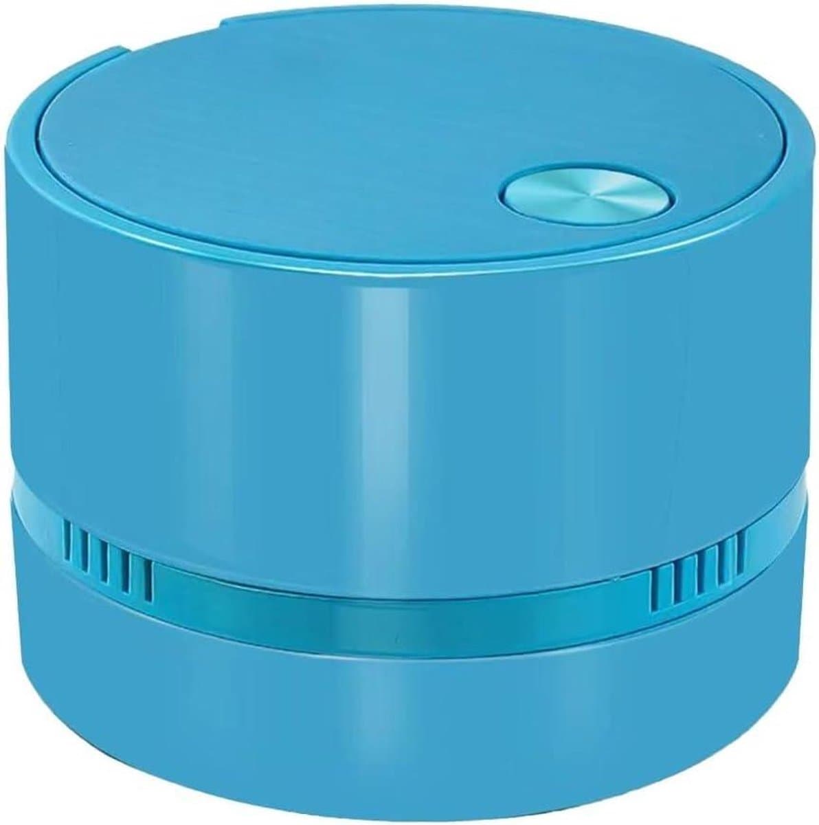 Mini Stofzuiger - Bureau Reiniger - Kruimels Opzuigen - Hoge Zuigkracht - 10 x 10 x 5 cm - Blauw — afbeelding 1
