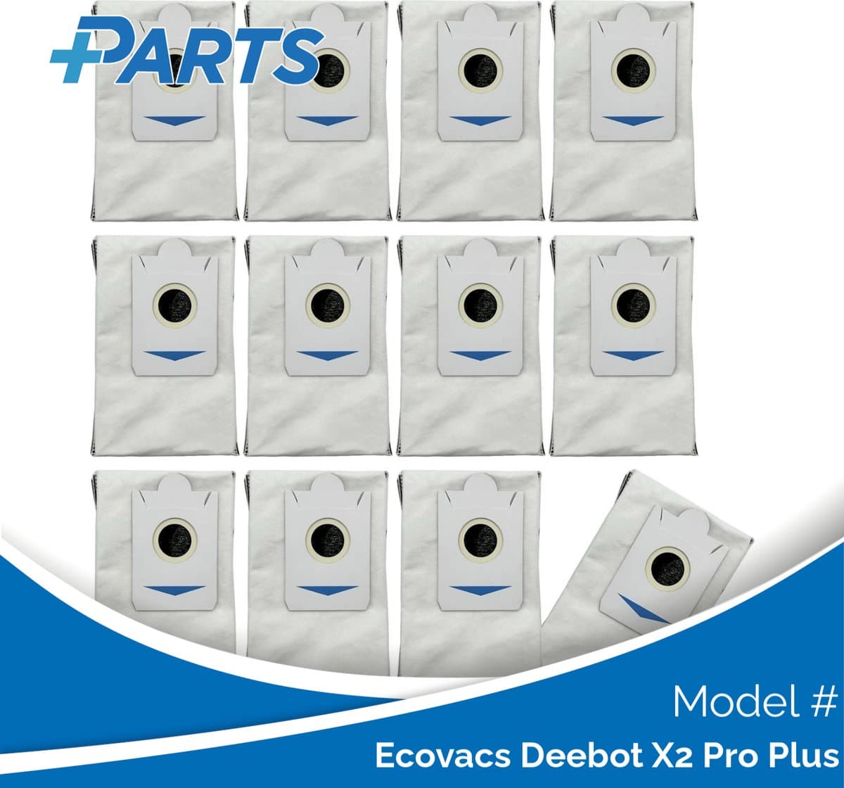 Ecovacs Deebot X2 Pro Plus Stofzakken (12 Stuks, Plus.Parts® alternatief voor DDB030025) — afbeelding 1