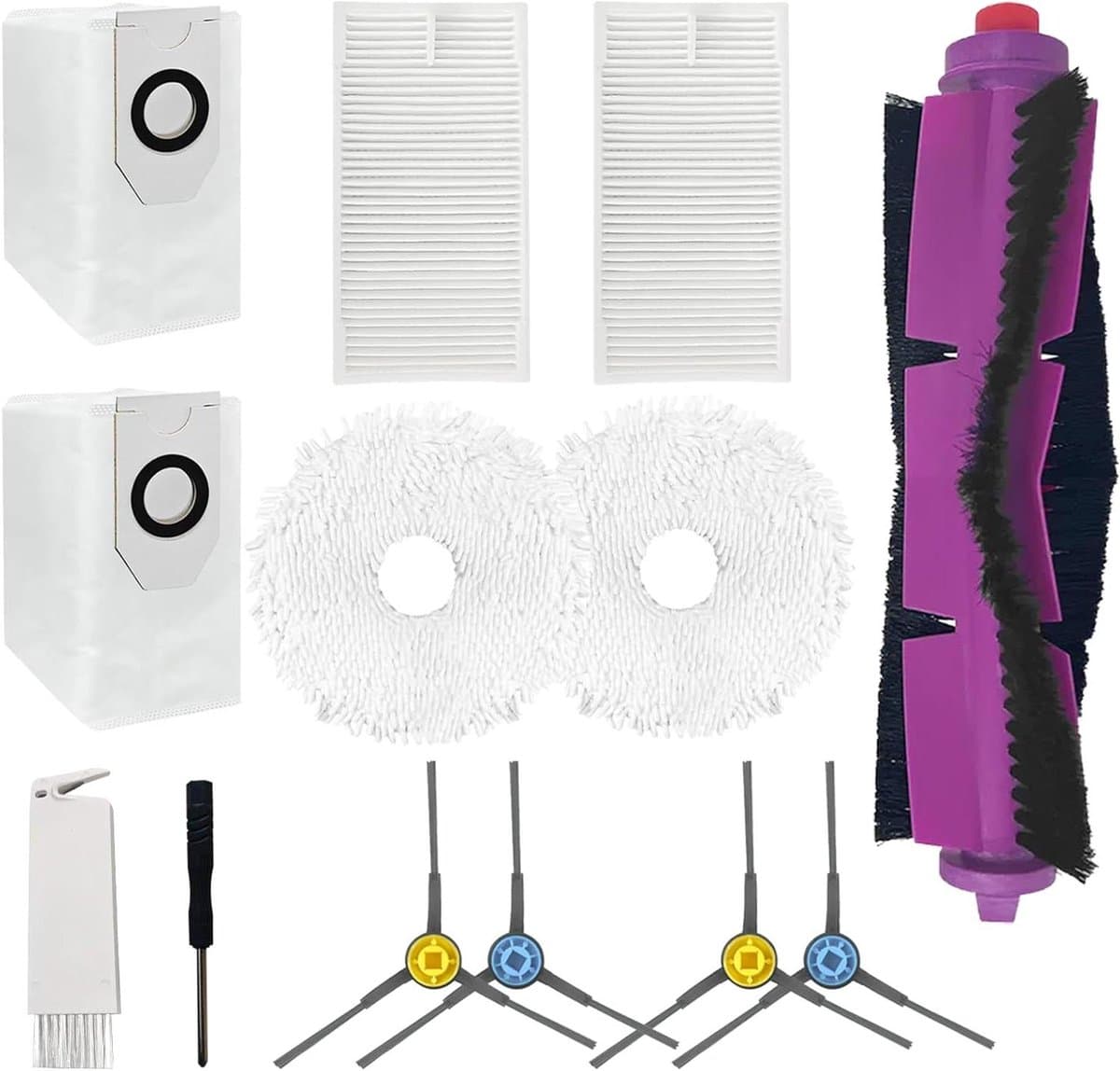 JGS Premium - Vervangend Onderdeel Stofzuiger - Roller Borstel, Zijborstel, Filter, Mop Pad, Stofzak - 13 Stuks - Ultra Reinigingstoebehoren — afbeelding 1