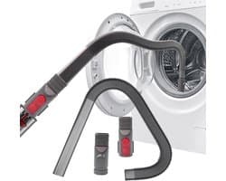 Stofzuiger opzetstuk voor kieren - Flexibele spleetzuiger voor Dyson - Smalle zuigmond voor droger - Verlengslang voor nauwe kieren - ABS kunststof met rubberdelen - Met twee aansluitstukken inbegrepen - Zwart - Voor Dyson V6-V15