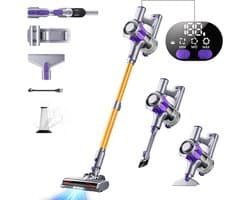 Accustofzuiger – 40.000 Pa Draadloze Stofzuiger, 450W, 50 Min Accuduur, Smart Display, Anti-klitborstel
