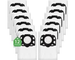 12 stuks stofzuigerzakken KFI 487 compatibel met Kärcher WD4, WD5, WD6, MV4, MV5, MV6 - Vliesfilterzakken voor nat en droog - Wit