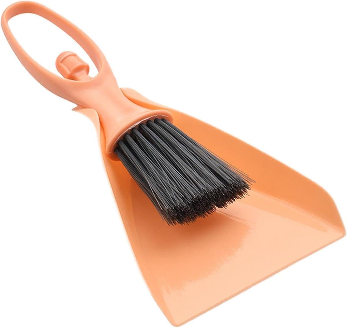 Mini Bezem Stofpan - Schoonmaak Kit - Bureau Reinigen - Draagbaar Ontwerp - 11 x 235 cm - Oranje — afbeelding 1