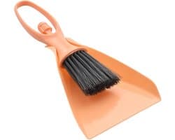 Mini Bezem Stofpan - Schoonmaak Kit - Bureau Reinigen - Draagbaar Ontwerp - 11 x 235 cm - Oranje