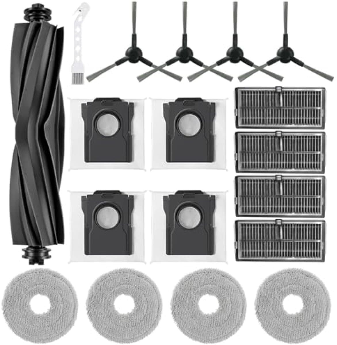 PromoHome Compleet kit voor Dreame L10s Ultra Gen 2 / L10s Pro Ultra Heat / X30 Ultra / Mova E30 Ultra - 1 Borstelrol, 4 Zijborstels, 4 Mops, 4 Filters, 4 Stofzakken + Reinigingsgereedschap — afbeelding 1