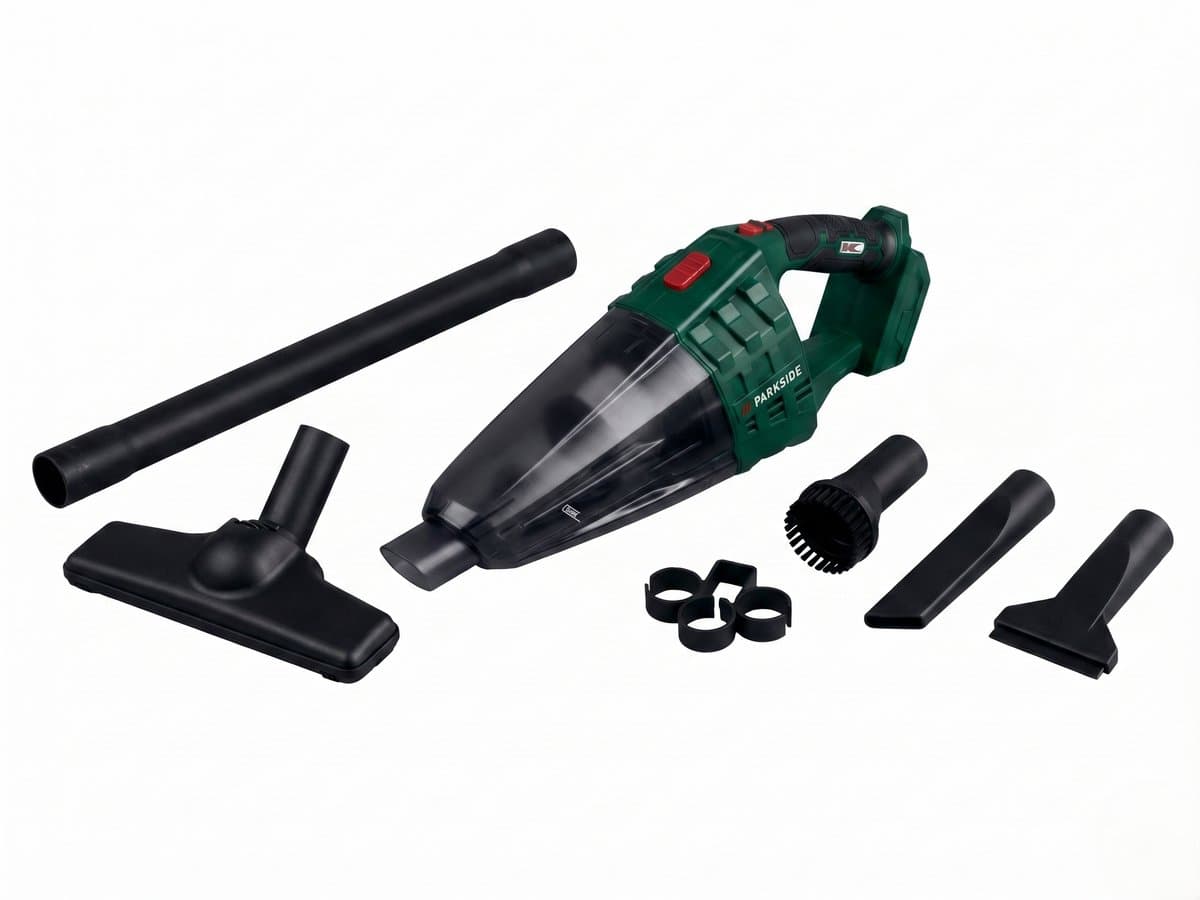 PARKSIDE® Accu Hand- en steelstofzuiger 20V zonder accu en lader - 650ML - 4 delige mondstukkenset - Handstofzuiger - Steelstofzuiger - Draadloos - Ultralicht - 34 min Gebruikstijd - Compact Design - zuigmond - Draadloos - Alle Vloertypen - Zakloos — afbeelding 1