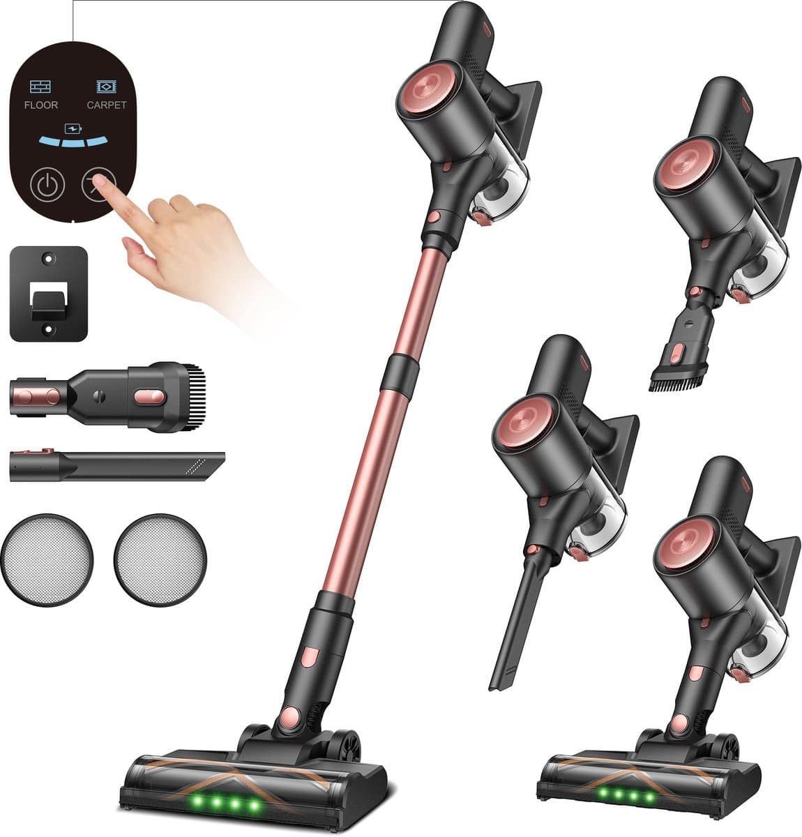 Vactidy Blitz V10 Pro - Draadloze steelstofzuiger - 100 AW, 55 kPa, 400 W - Gebruiksduur van 45 min - LED-display - Telescopische steel — afbeelding 1