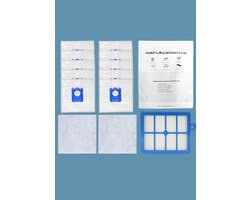 Replacements Onderdelen set geschikt voor AEG VX6, VX7 & VX8 – 10 Stofzakken + 2 Motorfilters + 1 HEPA Filter
