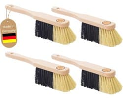 Handveger Set - Kleine Bezem - Stof Vangen - Fijne Borstels - 4 Stuks 29cm - Lichtbruin