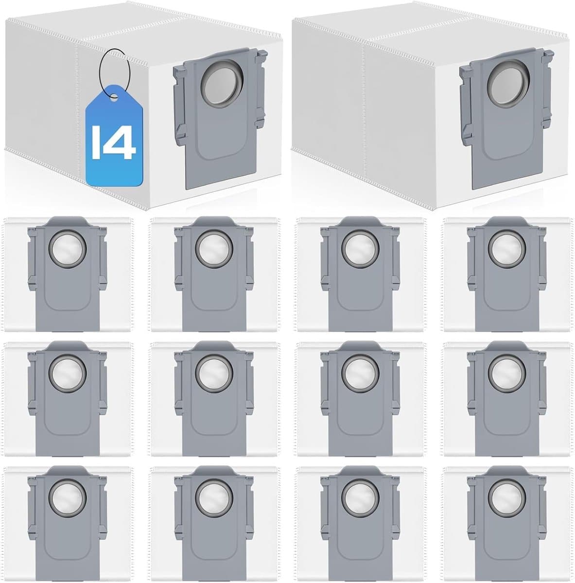 14 Stuks Stofzuigerzakken geschikt voor Roborock Q Revo/Qrevo S/Qrevo Pro/Qrevo Master/Qrevo Plus/Qrevo Curv/S8 MaxV Ultra/Saros 10R/P10S/V20/G20S Stofzuiger - Stofzuigerzak - Stofzuigerzakken - Grote Capaciteit Wegwerpzakken Vervanging — afbeelding 1
