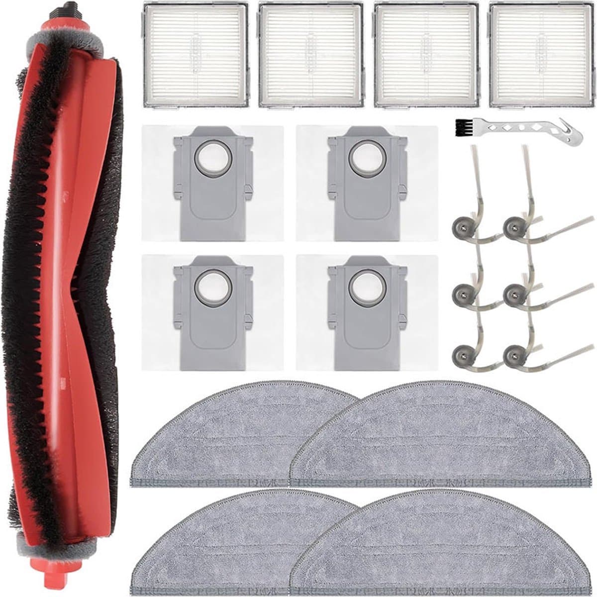 20-delige Accessoireset - Geschikt voor Roborock Q10 S5, S5+ & X5 - Complete Onderhoudskit - Inclusief Hoofdborstel, HEPA Filters, Dweilpads & Stofzakken - Robotstofzuiger Reserveonderdelen — afbeelding 1