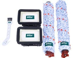 Sillar set accessoires voor stofzuiger - reserveonderdelen - geschikt voor Bissell CrossWave 1866 1868F PET - 2x HEPA-filters, 2x hoofdborstels, 1x reinigingskam - 8 stuks