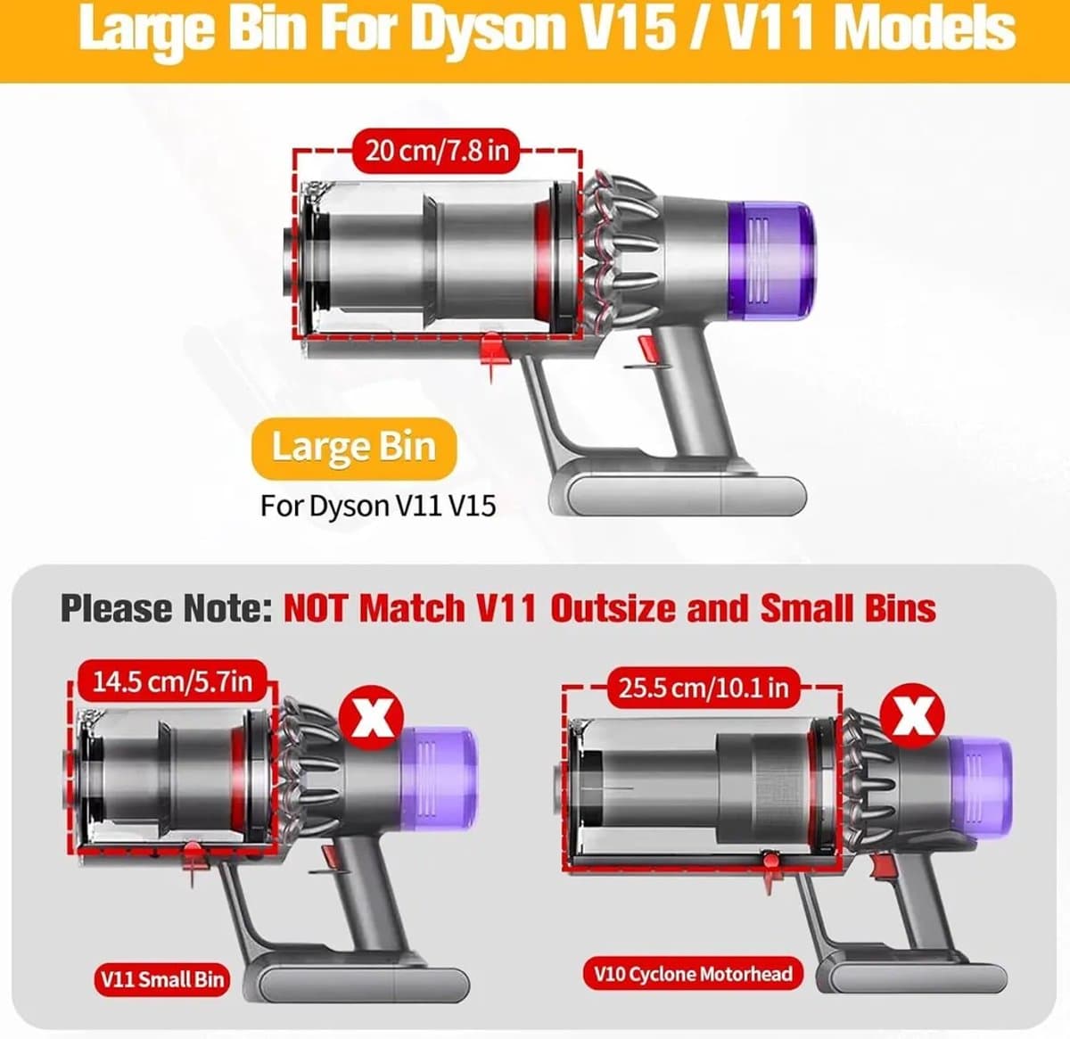 Geschikt voor Dyson stofzuiger V11 stofbak SV14 SV15 SV22 stofemmer accessoires prullenbak — afbeelding 1