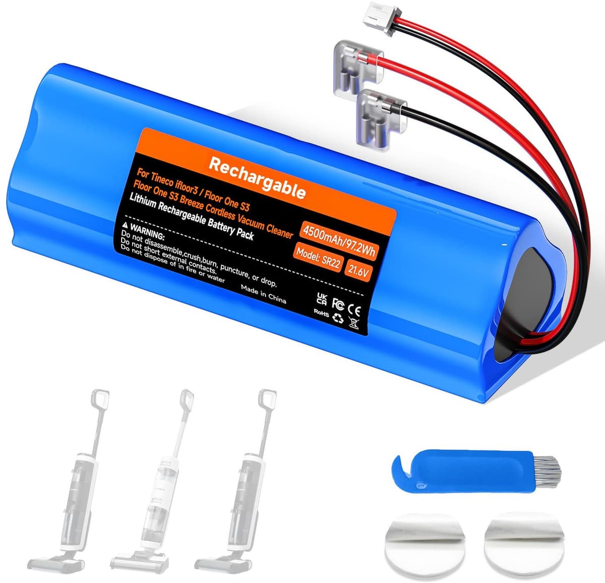 Stofzuigeraccu - 4500 mAh - 14,4 V - voor Tineco Floor One S3 — afbeelding 1