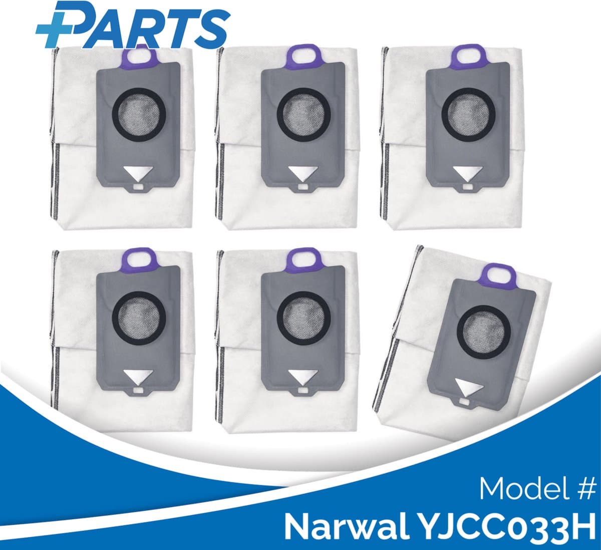 Narwal YJCC033H Stofzakken (6 Stuks, Plus.Parts® alternatief voor CP-PJ-A00129-00-00) — afbeelding 1