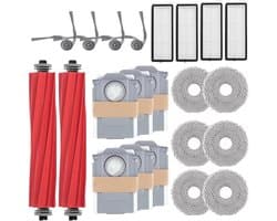 Accessoire-vervanging voor Roborock Qrevo serie - QV 35A, QV 35S, QR 598, QR 798 robotstofzuiger, 2 hoofdborstels, 4 zijborstels, 4 HEPA-filters, 6 reinigingsdoeken, 6 stofzakken