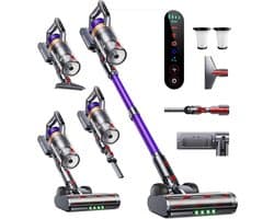 Draadloze Steelstofzuiger - Krachtige Stofzuiger - Huis Snel Schoon - 600W 50KPA Zuigkracht - 65 Min Looptijd - Paars