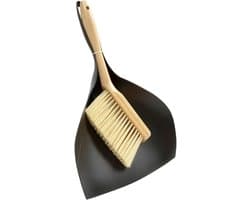 Mini Bezem en Stoffer - Kleine Veegset - Snel Opruimen - Ergonomisch Houten Handvat