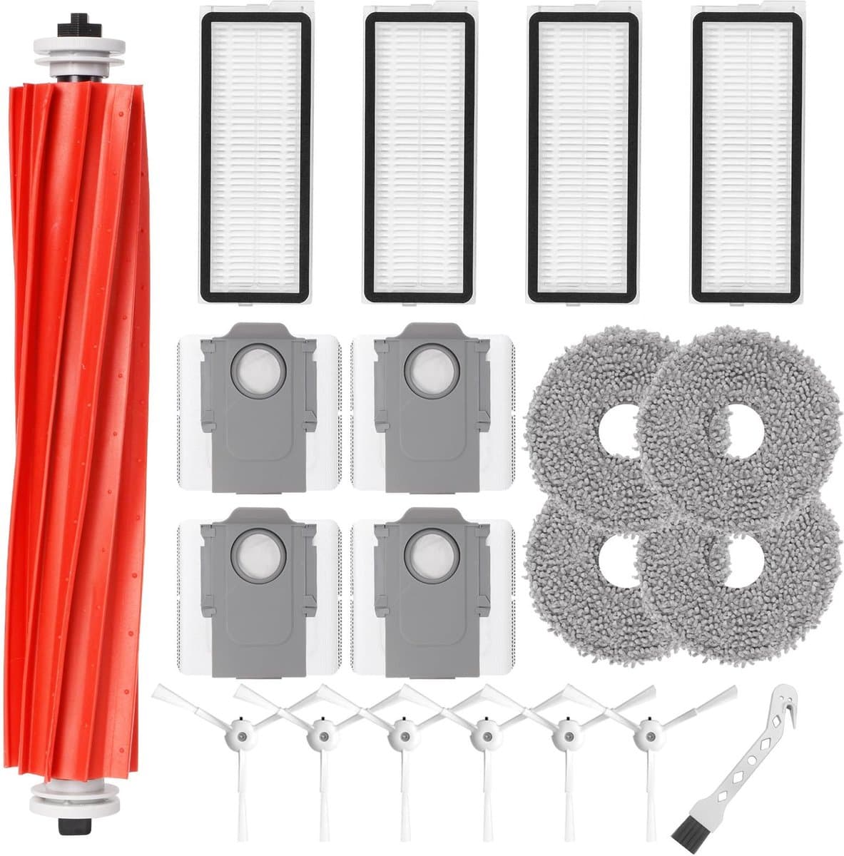 Dailygoods- Accessoirekit Hoogwaardige Onderdelen - Hoofdborstel - HEPA Filters - Mop Pads - Zijborstels - Stofzakken - Compatibel met Roborock Qrevo S/Pro/MaxV/Plus - Robotstofzuigeronderdelen — afbeelding 1