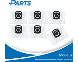 Moulinex Compact Power Parquet MO3953PA Stofzakken (6 Stuks, Plus.Parts® alternatief voor ZR200540)