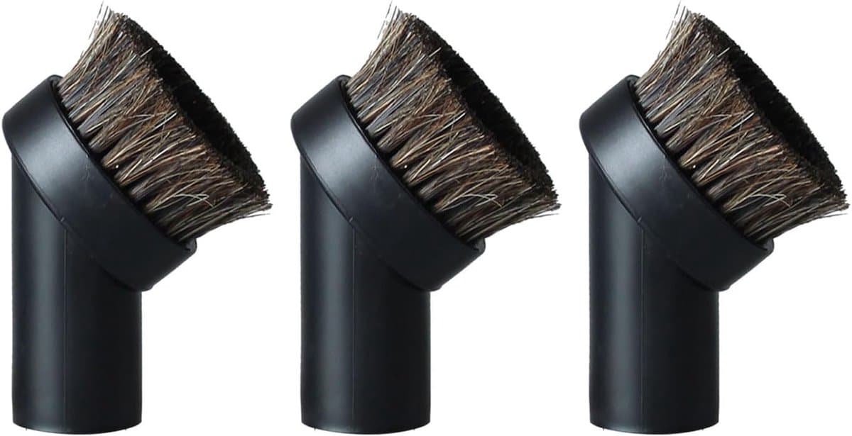 3 stuks Ronde Stofborstel - Stofzuigerborstels Paardenhaar - Stofzuigeraccessoires - Stofzuigerborstelopzetstuk - 32mm - Stofborstel - Meubelborstel - Geschikt voor Philips, AEG, Bosch, Siemens, Miele, Panasonic, Rowenta — afbeelding 1