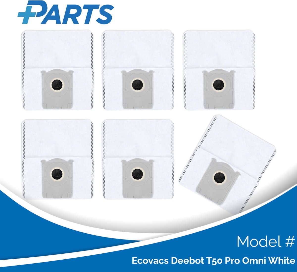 Ecovacs Deebot T50 Pro Omni White Stofzakken (6 Stuks, Plus.Parts® alternatief voor DDB030041) — afbeelding 1