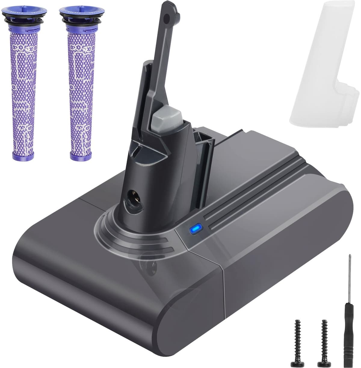 Vervangende 6000mAh Batterij voor Dyson V7 met 2 Filters — afbeelding 1