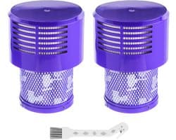 2-pack V10-vervangingsfilters voor Dyson V10 Cyclone-serie - V10 Absolute - V10 Animal - V10 Total Clean - SV12 - vervangt onderdeelnummer 969082-01 - 2 filters en 1 reinigingsborstel.