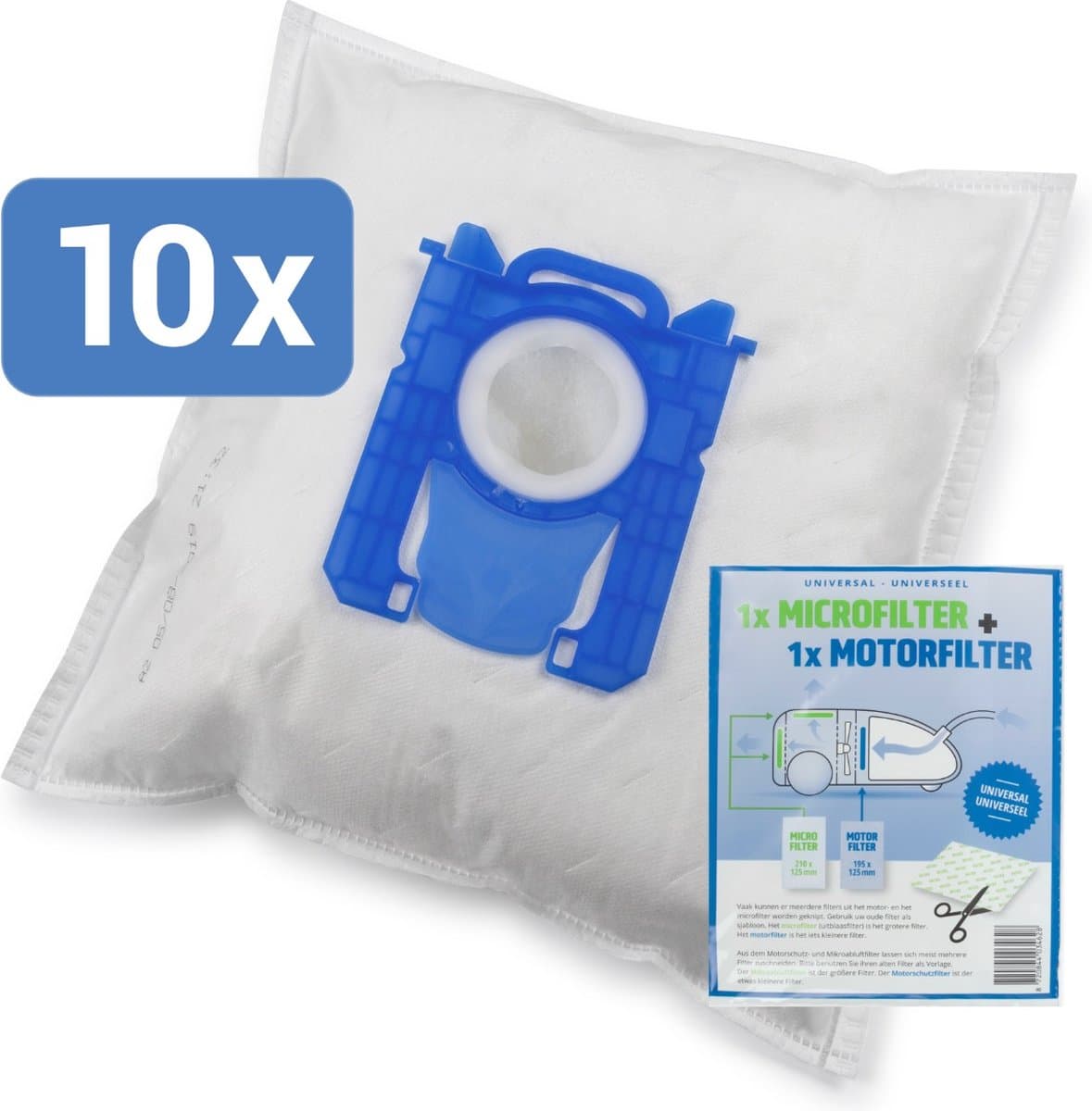 Philips PowerGo stofzuigerzakken van efectimo + filterset - geschikt voor: stofzuigerzakken Philips 3000 Serie en fc8241/09 stofzuigerzakken. Topkwaliteit huismerk stofzuigerzakken Philips Power Go + Filterset — afbeelding 1