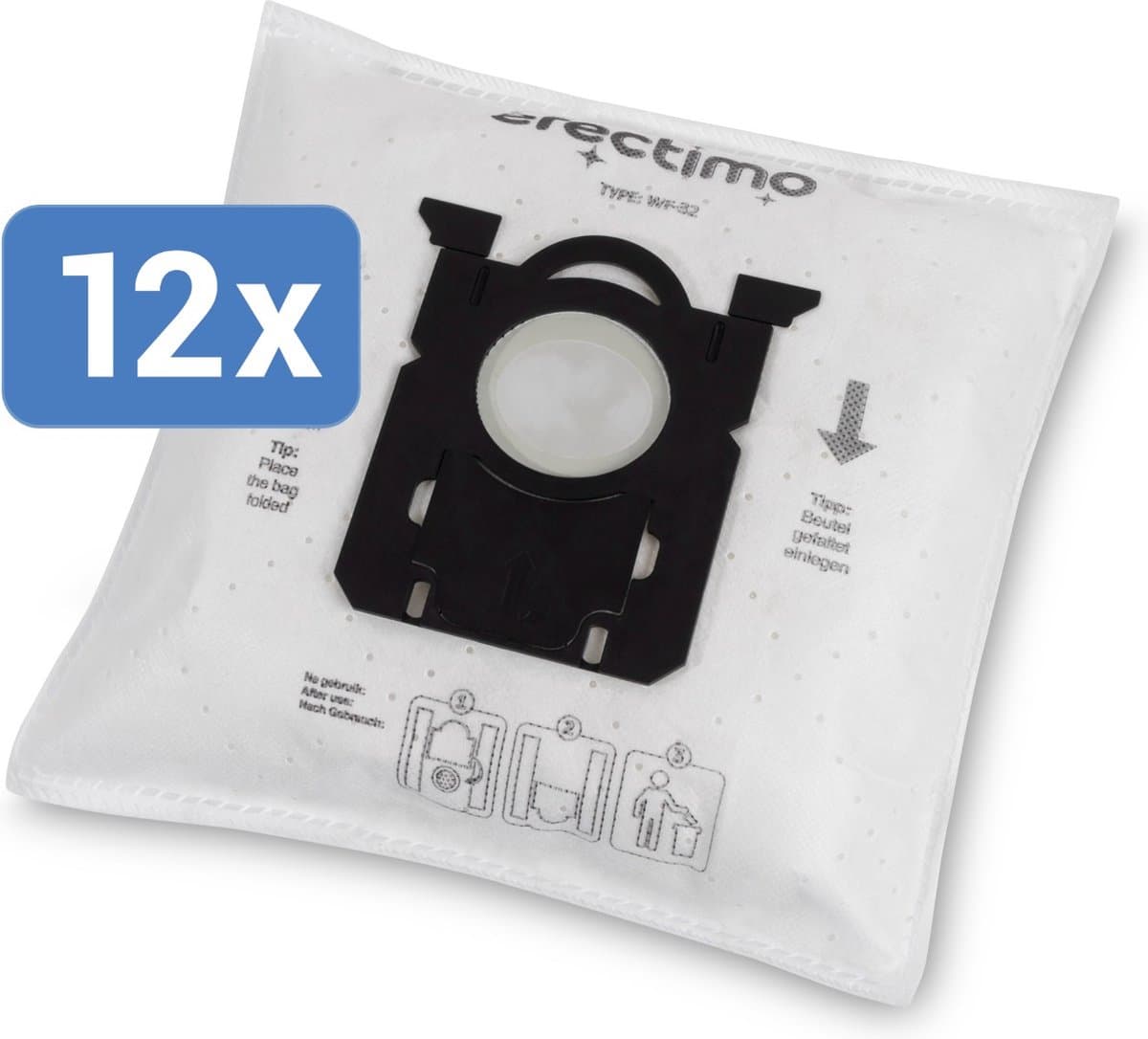 PH99 stofzuigerzakken van efectimo - 12 stuks - drielaags hoogwaardige microvezel zakken voor type PH99 - geschikt voor Philips, AEG en Electrolux — afbeelding 1