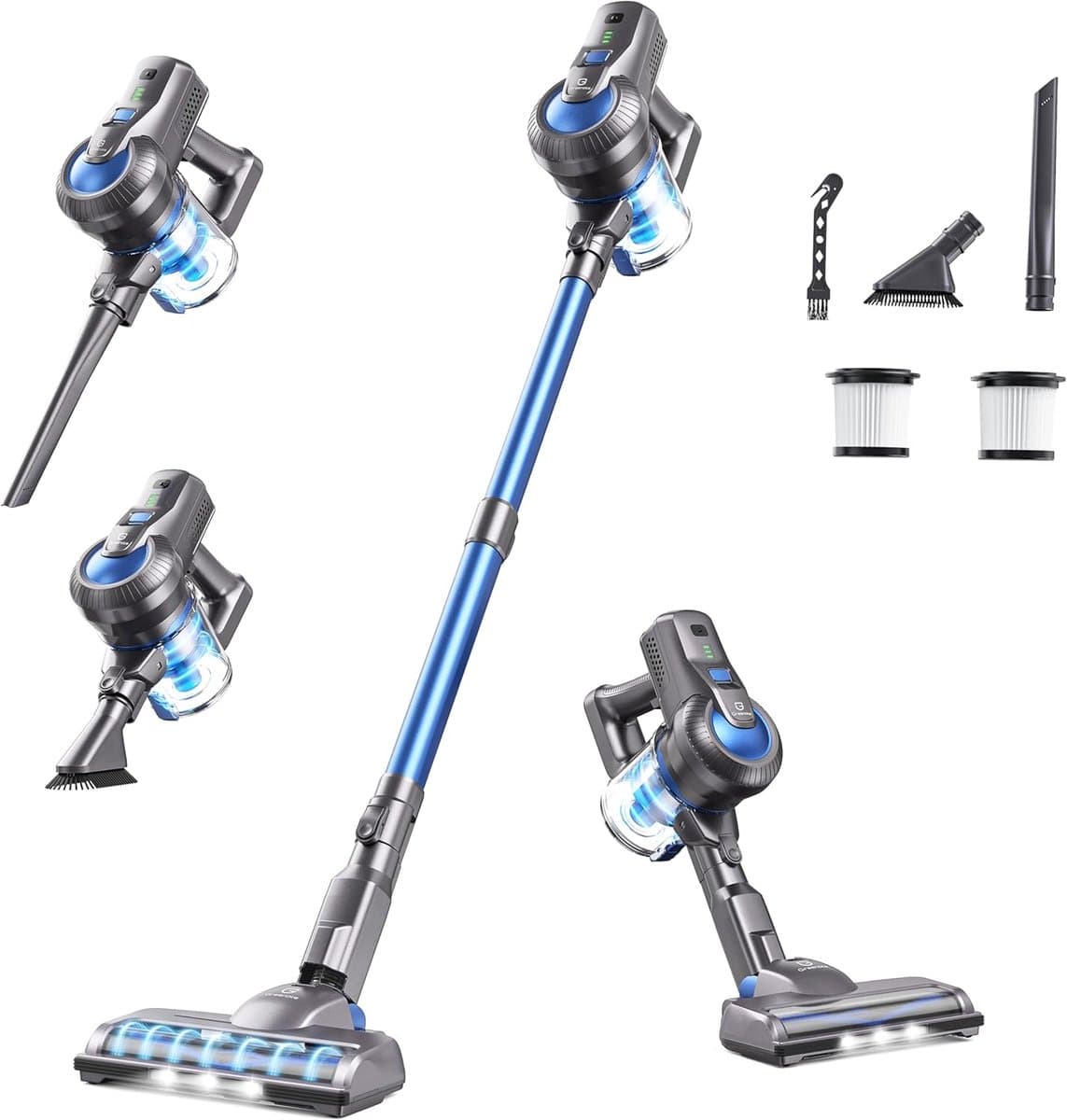 Draadloze Steelstofzuiger - Accu Stofzuiger - Huis Snel Schoonmaken - Vrijstaand Ontwerp - 1.5 kg - Blauw — afbeelding 1