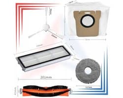 AreoSe - Accessoireset voor Xiaomi MI Robot Vacuum X10+ PLUS/X20+