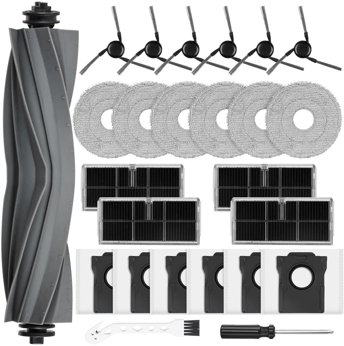 Dailygoods- Accessoires voor Mova E40 Ultra - 24 Stuks - Hoofdborstel - Stofzakken - Dweilpads - HEPA-filters - Zijborstels - Robotstofzuiger — afbeelding 1
