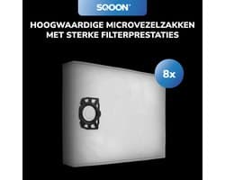 SQOON® Serviceset geschikt voor Kärcher WD 3 - Gelijk aan model: 2.863-006.0 / 2.863-005.0 - Vervangingsset met stofzuigerzakken en filter voor nat- en droogzuigers