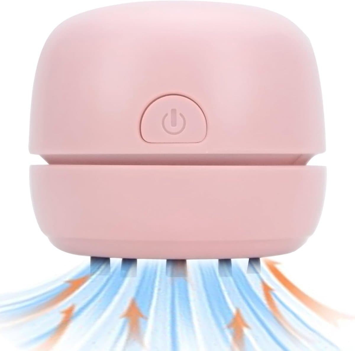 Mini desktop stofzuiger - Stofzuiger - Draagbare kruimelverwijderaar - Stille en krachtige zuigkracht - Het schoonmaken van toetsenborden, potloden en gummen van leerlingen - Ingebouwde afvalbak - Stofzuiger draadloos - Roze — afbeelding 1
