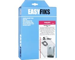Easyfiks P14 stofzuigerzakken geschikt voor Philips - 5 stuks + 1 filter - voor Oslo en Vision series