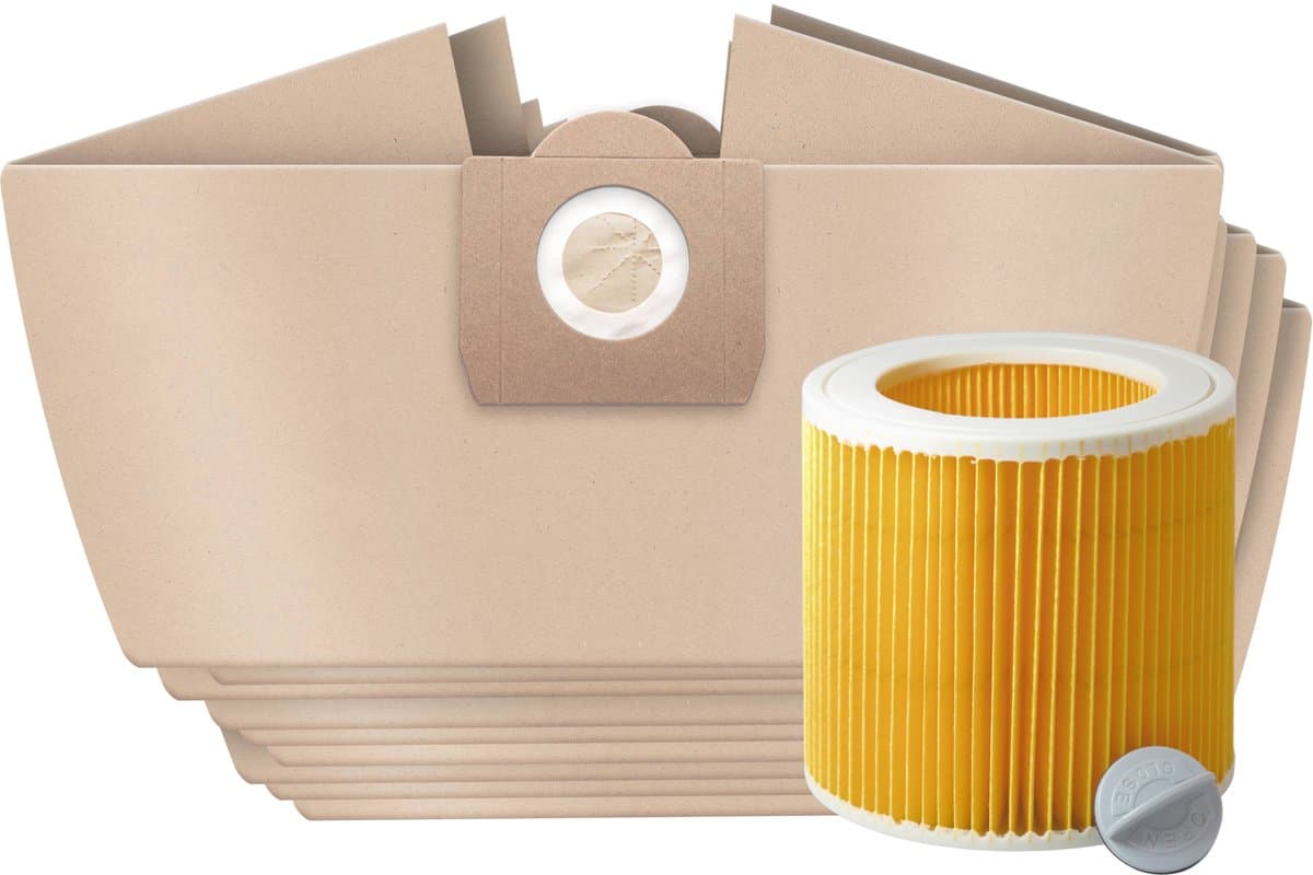10x Dparts stofzuigerzakken en 1 filter - geschikt voor Karcher WD3 en MV3 series - met patroonfilter - nr. 6.959-130.0 - 69591300 - 6.414-552.0 — afbeelding 1