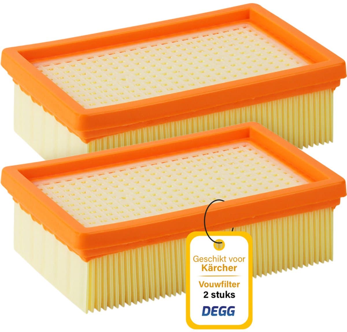 DEGG® - Vouwfilter Geschikt voor Kärcher - Vlakfilter - WD4, WD5 en WD6 - MV4, MV5 en MV6 - Vervangt: Kärcher 2.863-005.0 - Platte Vouwfilters - Premium Kwaliteit - 2 STUK(S) — afbeelding 1