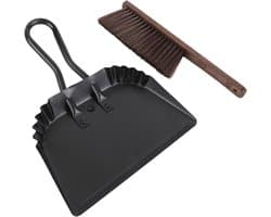 Stoffer en Blik Set - Handbezem en Blik - Snel Opruimen - Roestvrijstalen Blik - 30x36cm - Zilver
