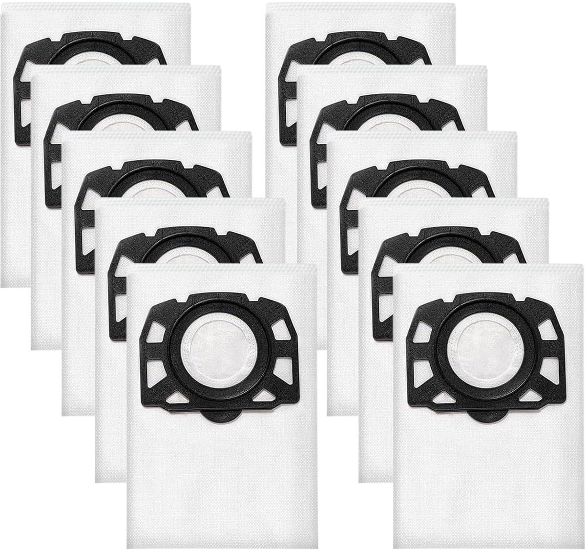 10-pack vervangende filterzakken voor Karcher WD4 - WD5 - WD6 - KWD 4/5/6 - KNT 4 - WD4.200 - WD5.800 - MV4 - MV5 - MV6 - SE 5.100 - SE 6.100 nat- en droogstofzuiger - ter vervanging van de 2.863-006.0 KFI 487 stofzak. — afbeelding 1