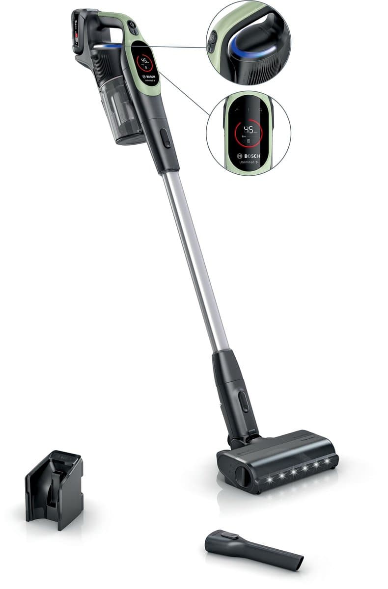 Bosch BBS921TBA steelstofzuiger & elektrische bezem Batterij/Accu Droog HEPA Zakloos 0,4 l Groen 3 Ah — afbeelding 1