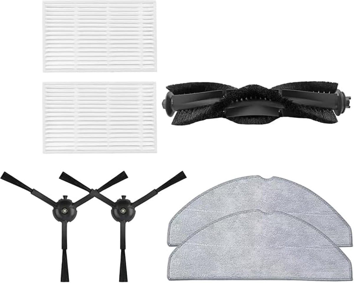 7 stuks - 1 hoofdborstels, 2 filters, 2 dweildoeken en 2 Zijborstel - Voor Tapo RV30 Max Plus / RV30 Max / RV20 Max Plus / RV20 Max robotstofzuigers — afbeelding 1