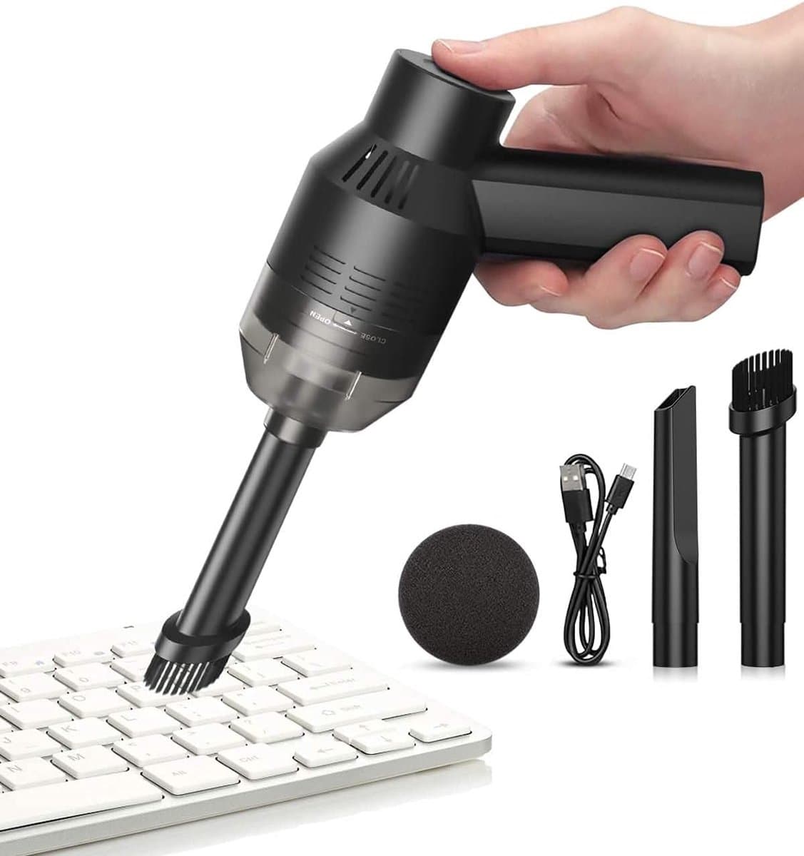 Mini draadloze bureaustofzuiger, geschikt voor het reinigen van stof, haar, pluisjes, gumresten, laptops, auto's, dierenverblijven en andere plekken. — afbeelding 1