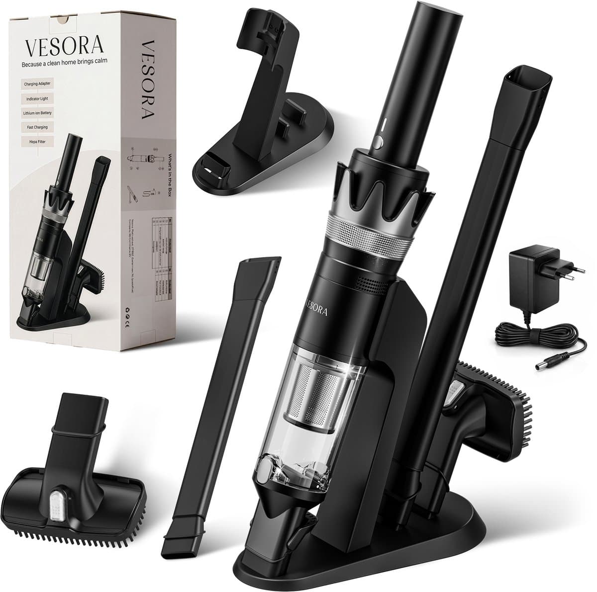 Vesora® Kruimeldief - Zwart / Zilver — afbeelding 1