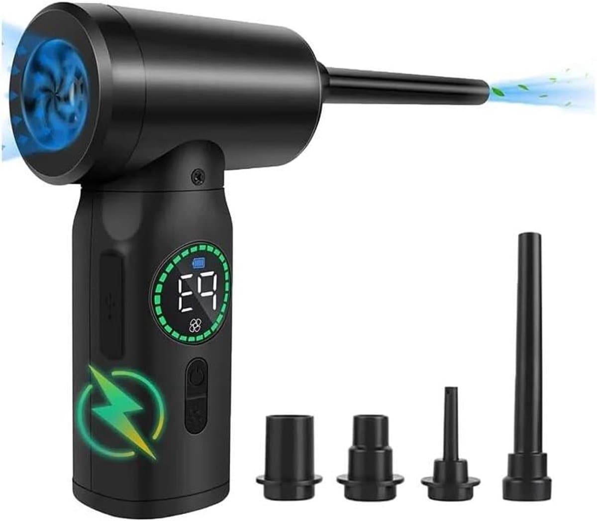 Draadloze Stofzuiger - Luchtblazer Kruimeldief - Auto en Huis Reinigen - 2-in-1 Functionaliteit - 500 Gram Gewicht - Zwart — afbeelding 1