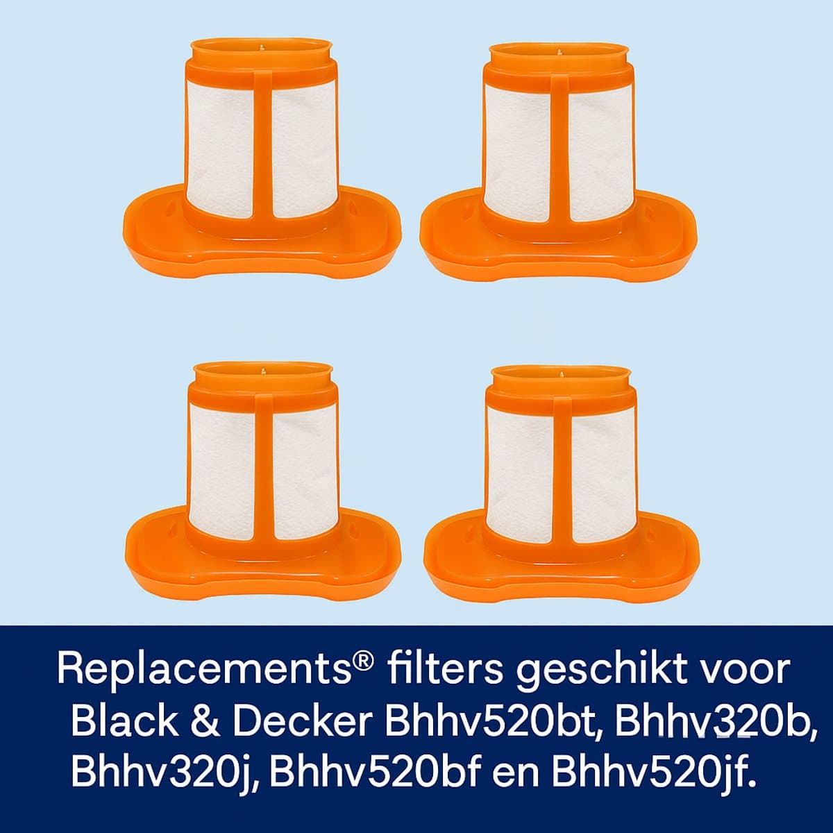 Replacements® filters geschikt voor Black & Decker Bhhv520bt, Bhhv520bfp, Bhhv320b, Bhhv320j, Bhhv520bf en Bhhv520jf — afbeelding 1