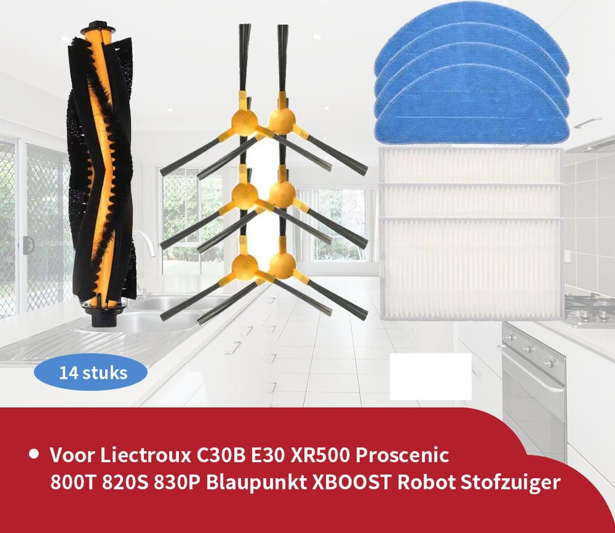 Replacements® Onderdelen geschikt voor Blaupunkt Bluebot Xboost - 14-delig — afbeelding 1