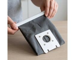 WiseGoods Stofzuigerzak Herbruikbaar - Wasbaar & Universeel - Geschikt voor Bosch & Siemens Stofzuiger - Grijs