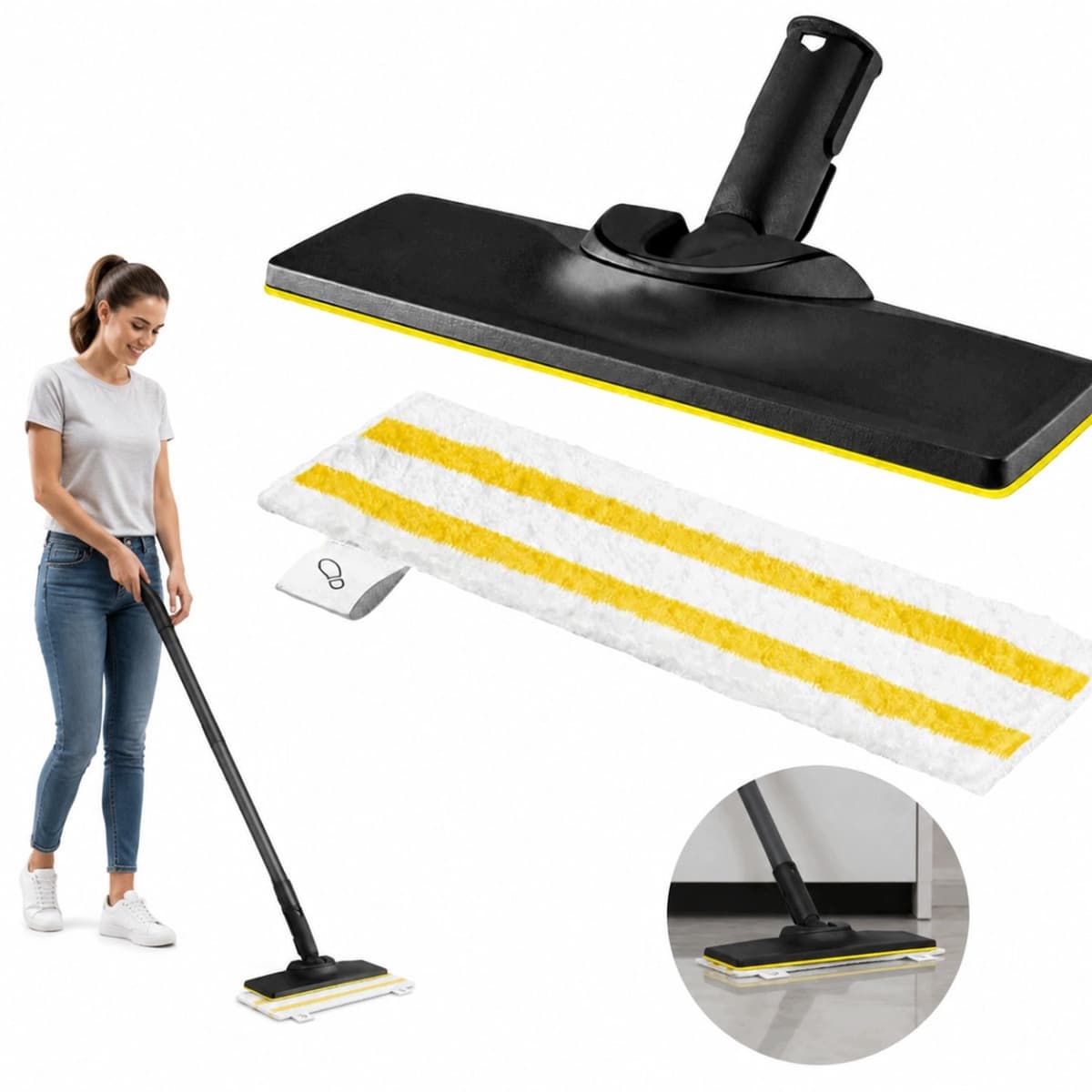 Vloermondstuk Set voor Kärcher EasyFix SC 1-5 met Microvezeldoek — afbeelding 1